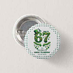 I Was 6 Now I’m 7 St. Patrick’s Day Boy Birthday 3 Cm Round Badge