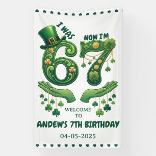 I Was 6 Now I’m 7 St. Patrick’s Day Boy Birthday Banner