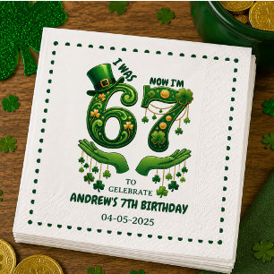 I Was 6 Now I’m 7 St. Patrick’s Day Boy Birthday Napkin