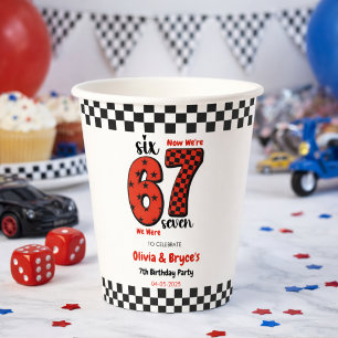I Was 6, Now I’m 7 – Twin 7th Birthday for Kids Paper Cups