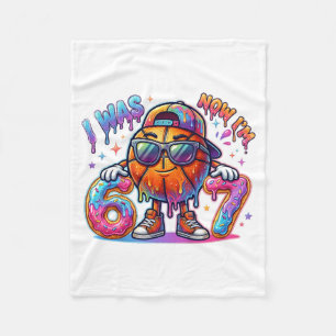 I was 6 Now Im 7 Basketball 6 7 Birthday Boys Kids Fleece Blanket
