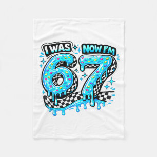 I was 6 Now Im 7 Chequered Drip Boys 6 7 Birthday Fleece Blanket