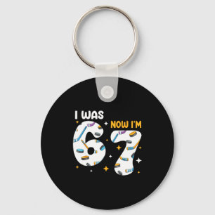 I Was 6 Now Im 7 Hockey Birthday  Key Ring
