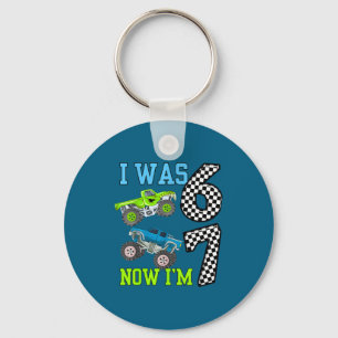 I was 6 now i'm 7 kids boys monster trucks birthda key ring