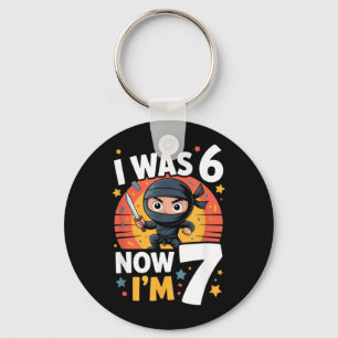 I Was 6 Now Im 7 Ninja Seventh Birthday Party Key Ring