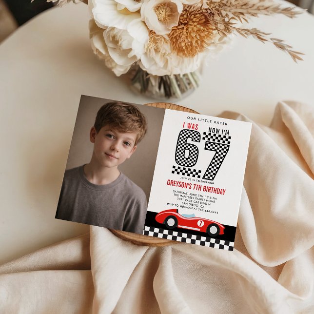 I Was 6 Now I'm 7 Race Car Boy 7th Birthday Party Invitation (I Was 6 Now I'm 7 Race Car Boy 7th Birthday Party Invitation
)