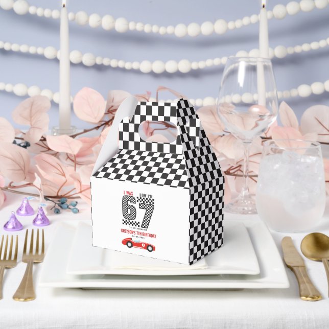 I Was 6 Now I'm 7 Race Car Boy Birthday Party Favour Box (Wedding)