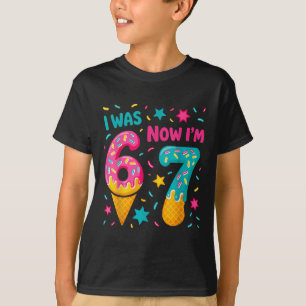 I Was 6 Now I'm 7 Six Seven Meme Ice Cream Drip Bi T-Shirt