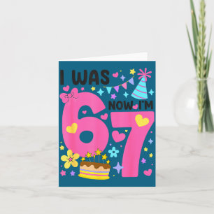 I Was 6 Now I'm 7 Year Old Birthday 7th Kids Funny Card