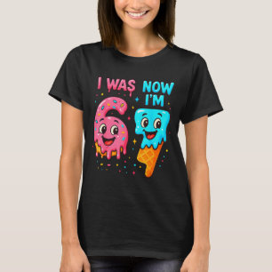 I Was 6 Now I'm 7 Years Old Birthday 67 Ice Cream T-Shirt