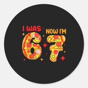 I Was 6 Now I'm 7 Zza Birthday 7 Year Old Theme  Classic Round Sticker
