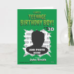 I Was A Teenage Birthday Boy! Card<br><div class="desc">Werewolves and zombies are scary but is there anything scarier than a teenager? Celebrate your teen's birthday with this fun tribute to classic B-horror movies. Simply insert your photo of your son and edit any of the text fields you want to change.</div>