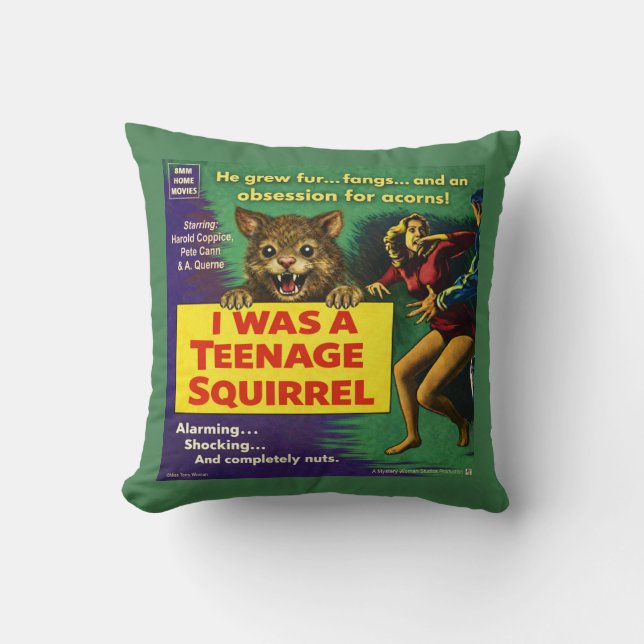 I was a teenage squirrel cushion (Front)