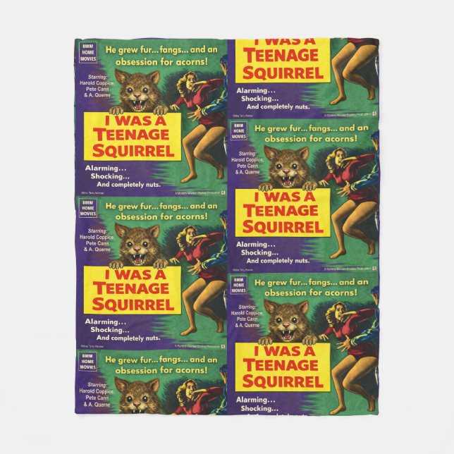 I Was a Teenage Squirrel Parody Fleece Blanket (Front)