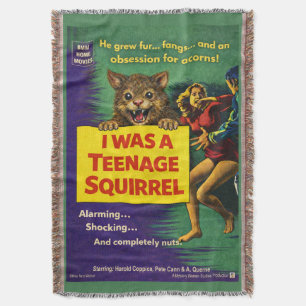 I was a teenage squirrel throw blanket