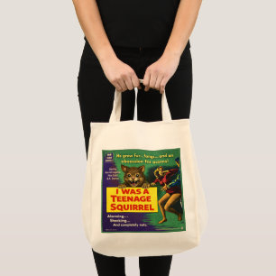 I was a teenage squirrel tote bag