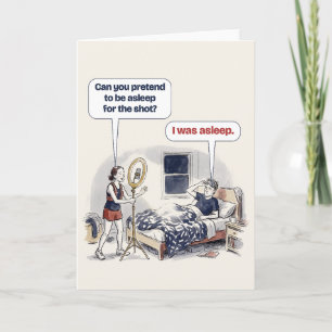 I Was Asleep Funny Runner Card for Her