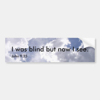 I was blind bumper sticker
