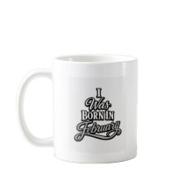 I Was Born In February Gray Typography Tee
