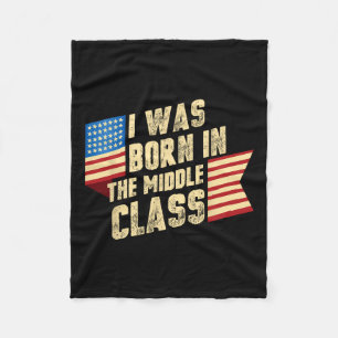 I Was Born In The Middle Cl Trump 2024 1 Fleece Blanket