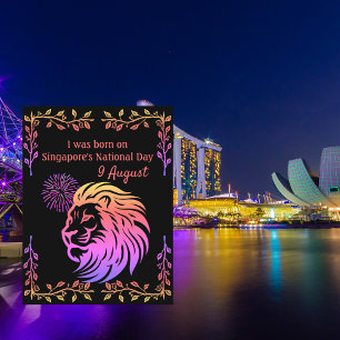 I was born on Singapore's National Day Postcard