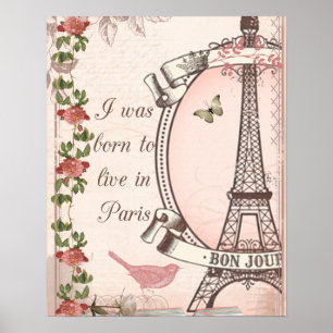 I Was Born to Live in Paris Poster