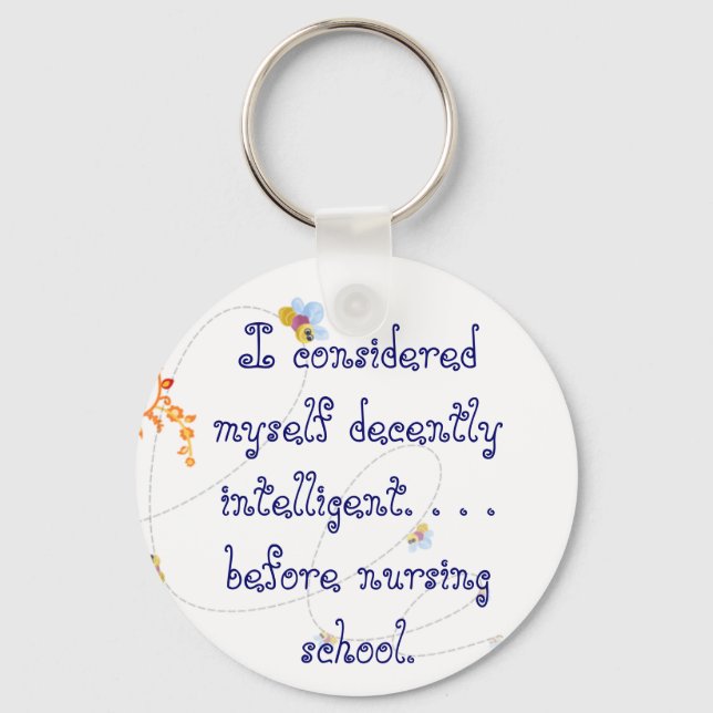 I was decently intelligent key ring (Front)