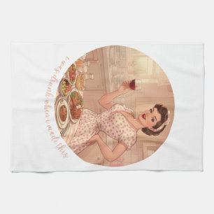 I Was Drunk When I Made This Illustration Retro Tea Towel