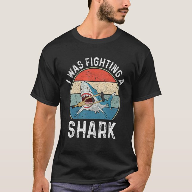 I Was Fighting A Shark  Broken Leg 3 T-Shirt (Front)