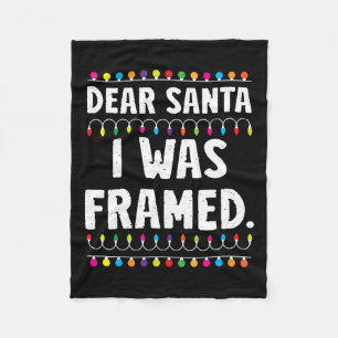 I Was Framed Funny Christmas Matching Family Pajam Fleece Blanket