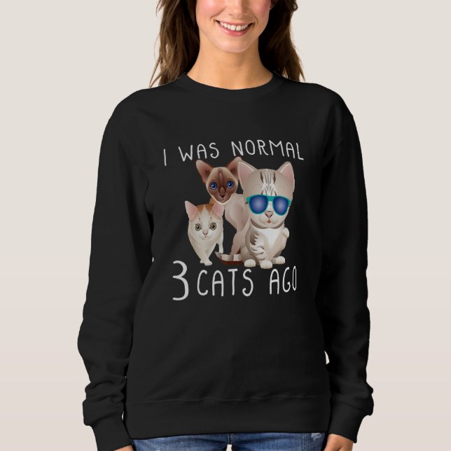 I Was Normal 3 Cats Ago Cat Sweatshirt (Front)