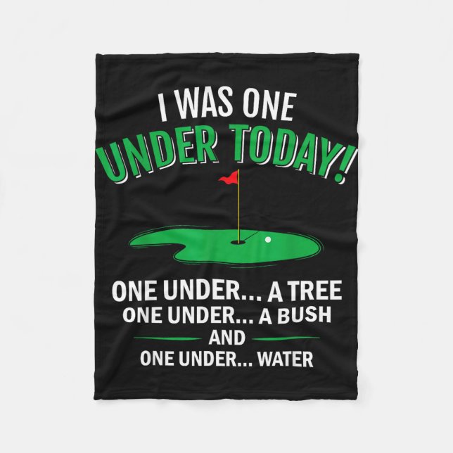 I was one under funny golf lover golfer gift  fleece blanket (Front)