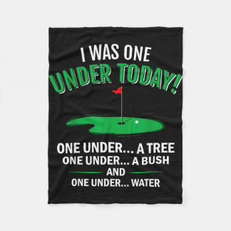 I was one under funny golf lover golfer gift  fleece blanket