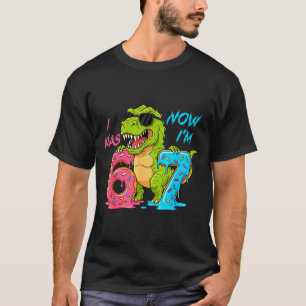 I Was Six Now I'm Seven T-rex Dinosaur 67 Meme 7th T-Shirt