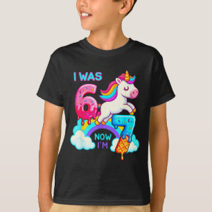 I Was Six Now Seven Ice Cream Drip Unicorn 67 Meme T-Shirt