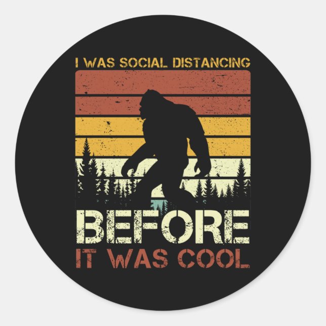 I Was Social Distancing Before It Was Cool Funny Classic Round Sticker (Front)