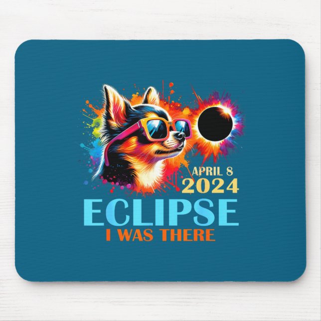 I Was Total Solar Eclipse Chihuahua Dog Mouse Pad (Front)