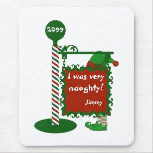 "I was very naugty" or "good" Santa Christmas Mouse Pad
