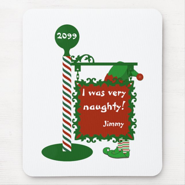 "I was very naugty" or "good" Santa Christmas Mouse Pad (Front)