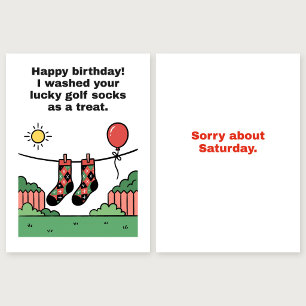 I Washed Your Lucky Socks: Golf Birthday Card