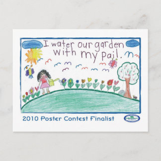 I Water Our Garden with My Pail Postcard