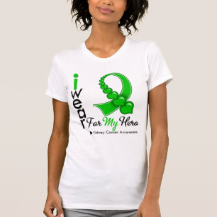 I Wear a Heart Ribbon For My Hero - Kidney Cancer T-Shirt