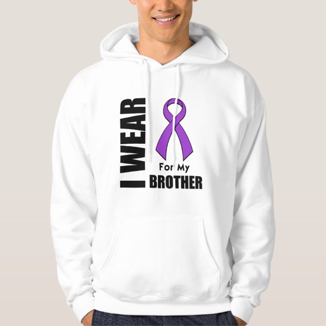 I Wear a Purple Ribbon For My Brother Hoodie (Front)