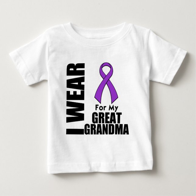 I Wear a Purple Ribbon For My Great-Grandma Baby T-Shirt (Front)