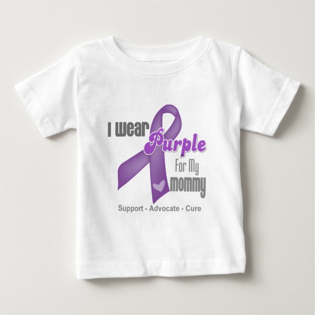 I Wear a Purple Ribbon For My Mummy Baby T-Shirt (Front)