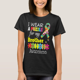 I Wear A Puzzle For My Brother Autism Awareness Da T-Shirt