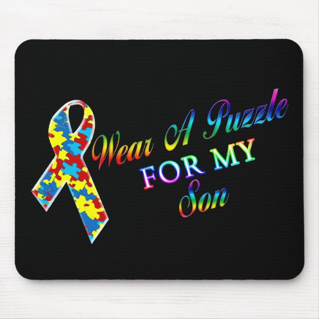 I Wear A Puzzle for my Son Mouse Pad (Front)