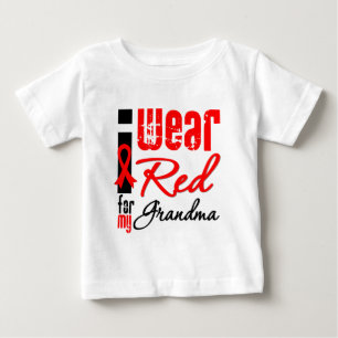 I Wear a Red Ribbon For My Grandma Baby T-Shirt