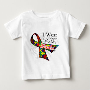 I Wear a Ribbon For My Brother - Autism Awareness Baby T-Shirt