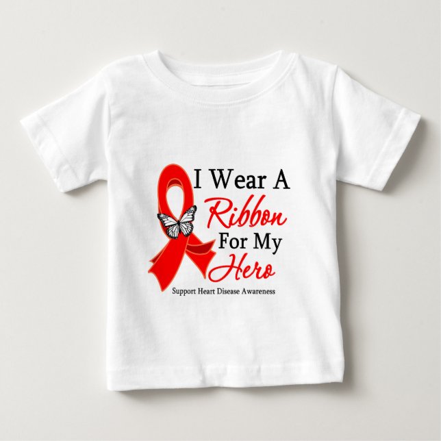 I Wear a Ribbon For My HERO Heart Disease Baby T-Shirt (Front)